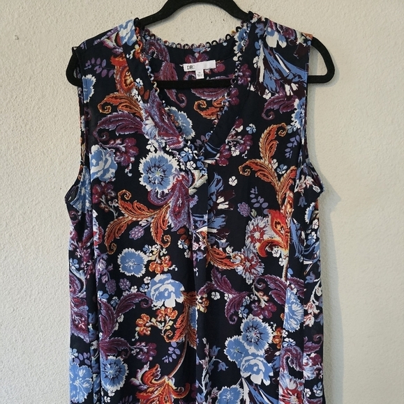 DR2 by Daniel Rainn Blouse XL Womens Colorful Print  Paisley Lightweight Artsy - Picture 4 of 14